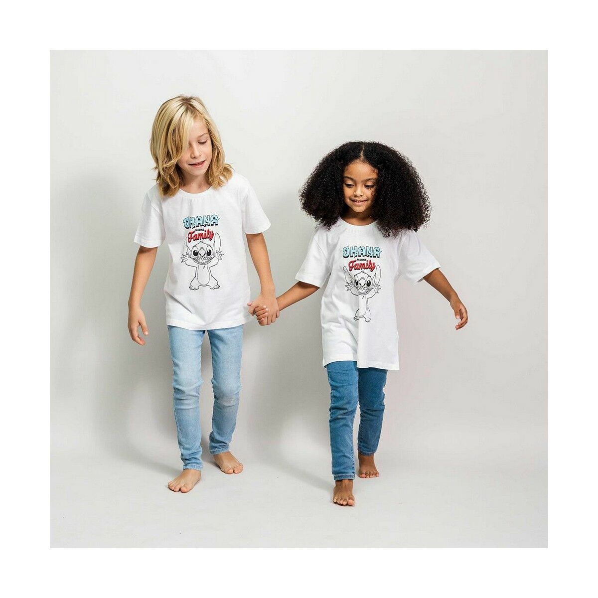 Camisola de Manga Curta Stitch Branco